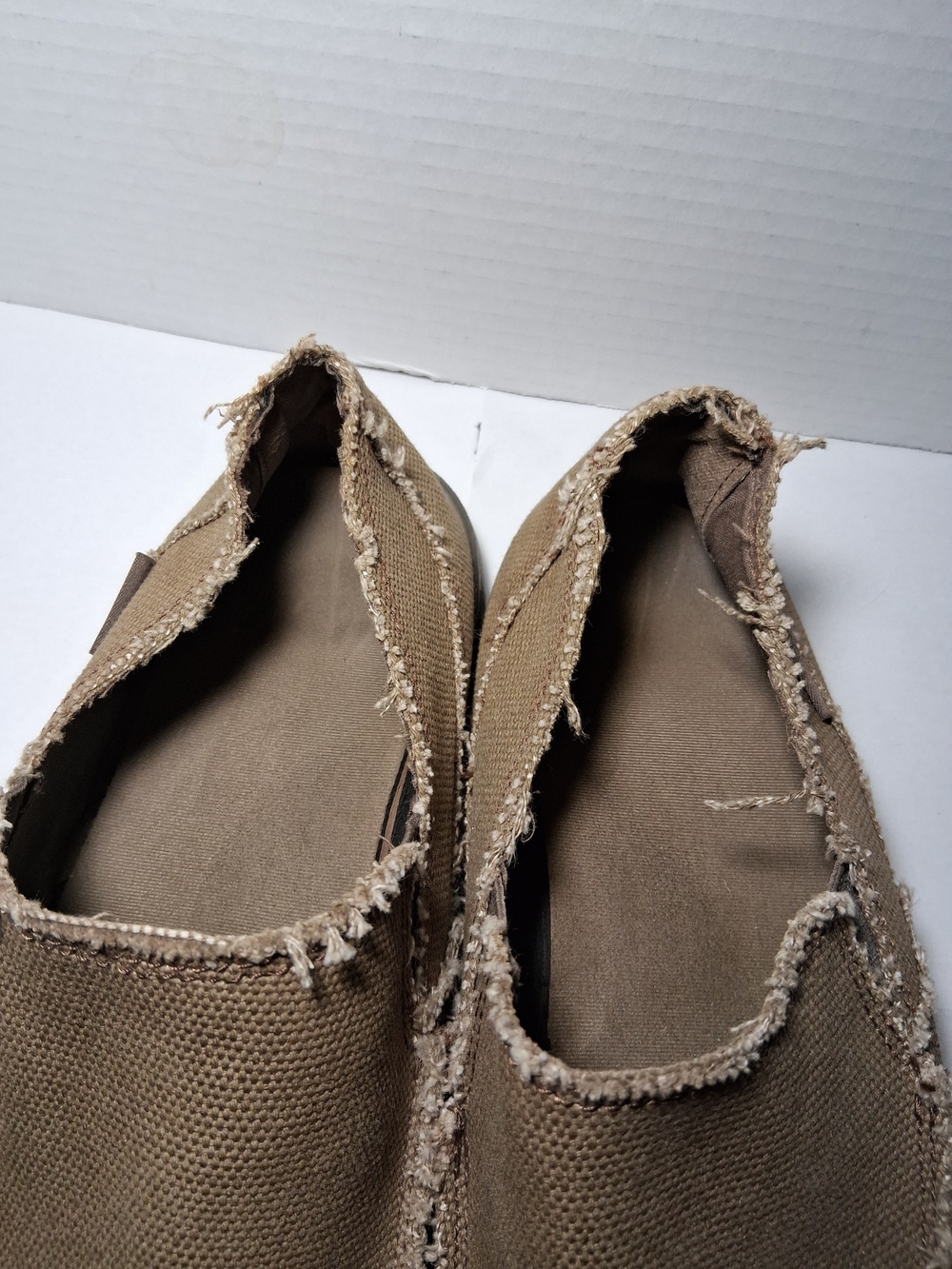 Crocs Venture Santa Cruz 10128 Sz 10 Loafers Canvas Slip On Shoes Brown - Picture 5 of 7